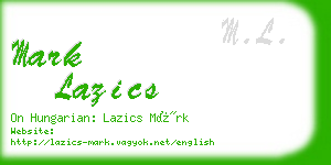 mark lazics business card